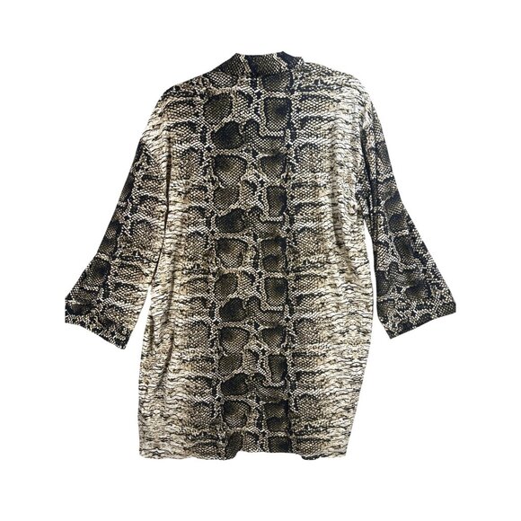 Womens Snake Print Kimono Jacket Attitudes By Renee Open Front Relaxed Fit - Picture 7 of 7